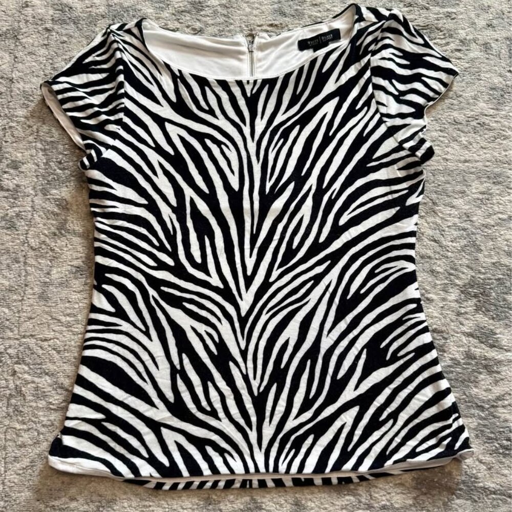 White House Black Market Zebra Print Blouse – Women’s Size M – Work & Dressy Top